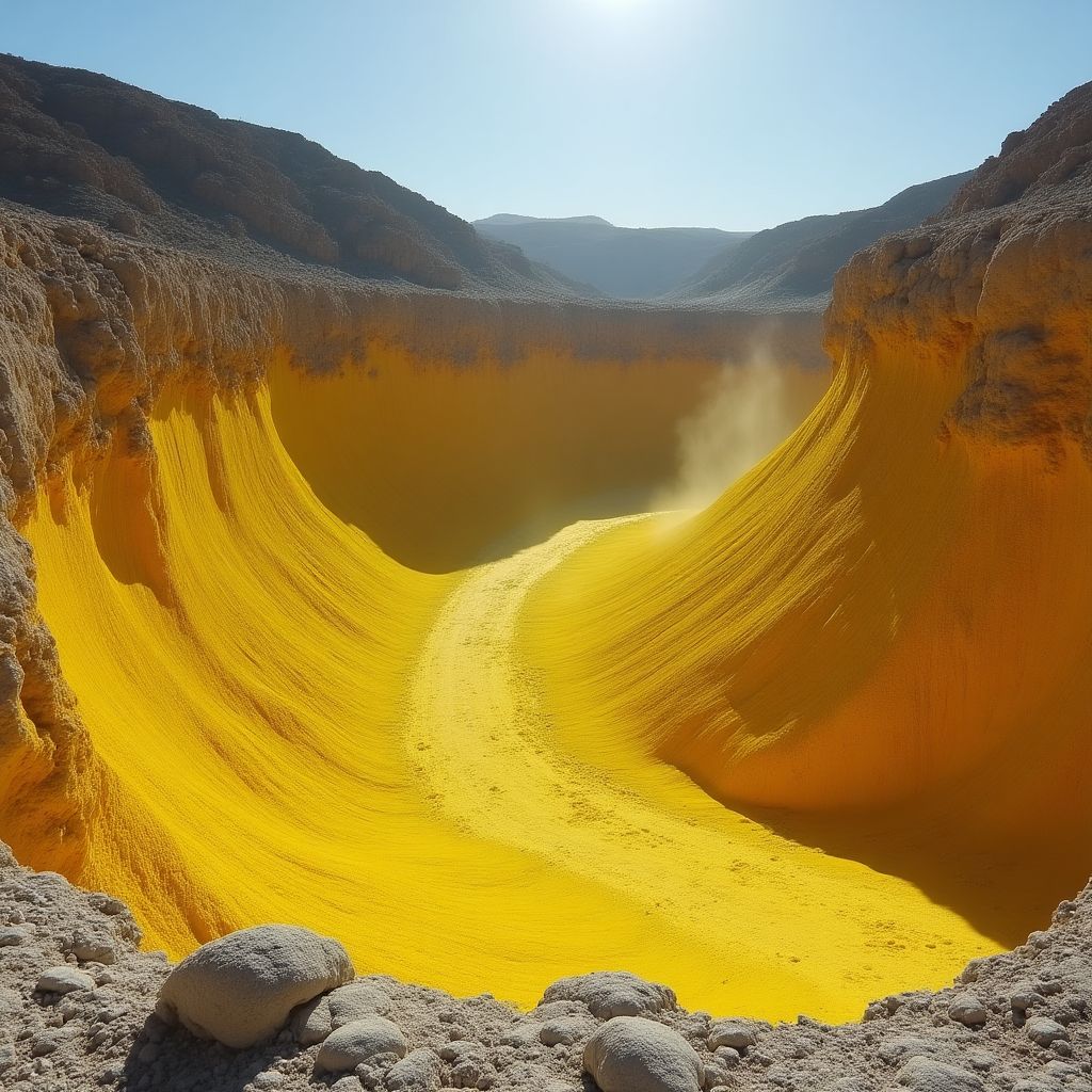 Cristalli di zolfo giallo brillante