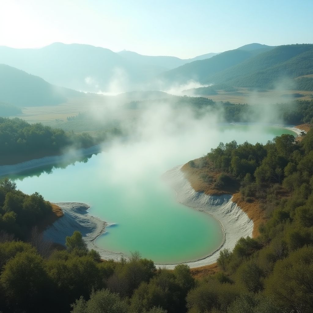 Impianto geotermico tra le colline toscane